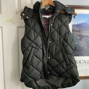 hunter green quilted vest - h&m